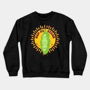 Happy Pea Vegan Pun Crewneck Sweatshirt